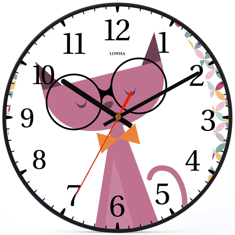 Wall Clock Decorative cute cat Battery Operated -LWHSWC30B-C333 (6622842290272)