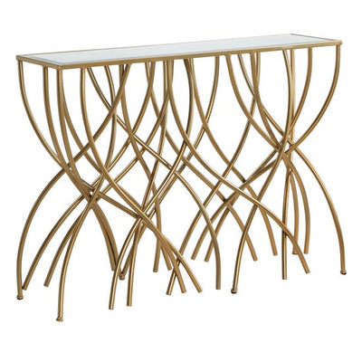 Melrose Gold Mirror Console Table (6595258155104)