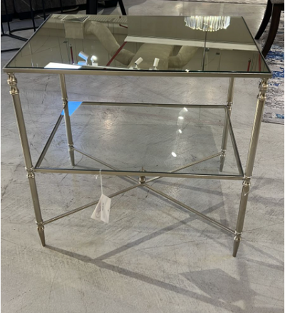 Henzler 60 W x 48 H x 60 D Silver Square End Table with Mirror Top