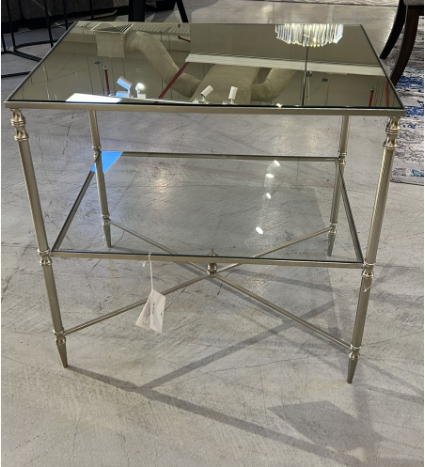 Henzler 60 W x 48 H x 60 D Silver Square End Table with Mirror Top