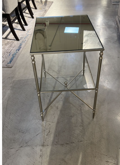 Henzler 60 W x 48 H x 60 D Silver Square End Table with Mirror Top