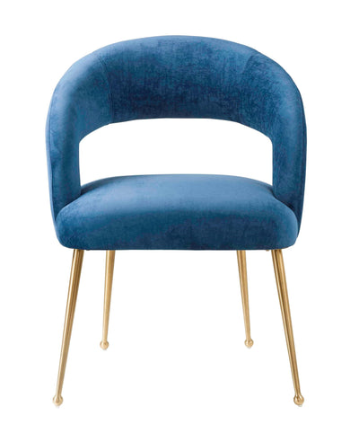 Rocco Slub Navy Dining Chair (6596840652896)