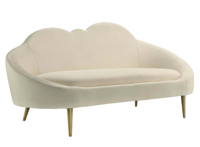 Cloud Cream Velvet Settee (6568241070176)