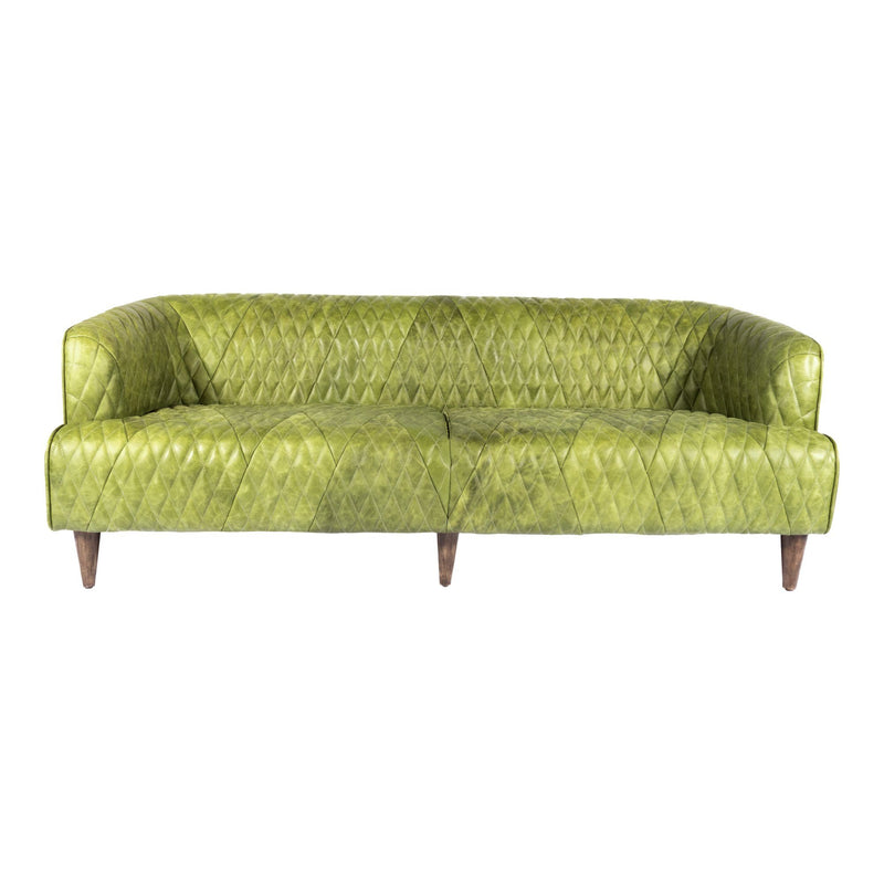 Magdelan Tufted Leather Sofa Emerald - Al Rugaib Furniture (4583157629024)