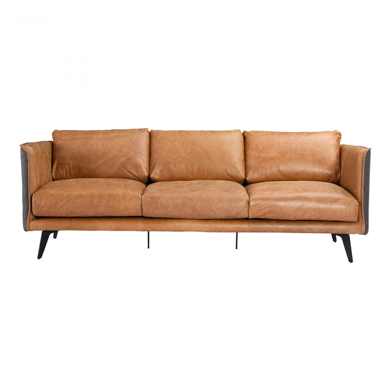 MESSINA LEATHER SOFA CIGARE TAN LEATHER (6577789730912)