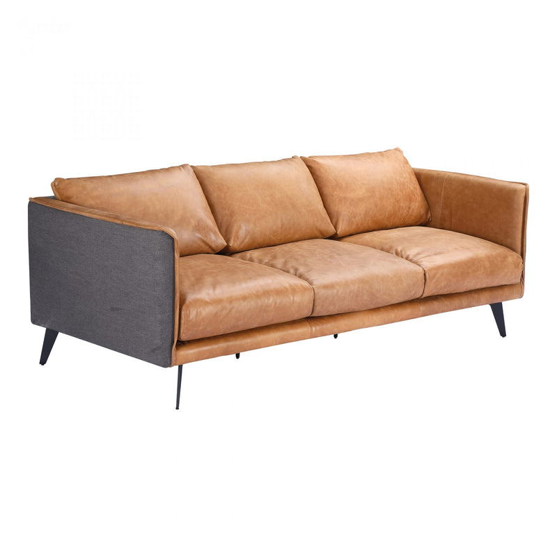 MESSINA LEATHER SOFA CIGARE TAN LEATHER (6577789730912)