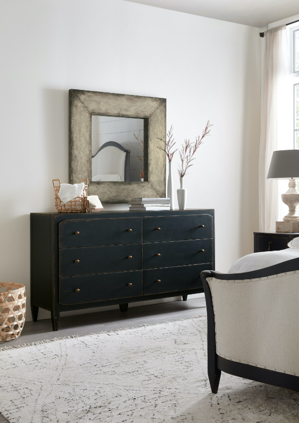 Ciao Bella Six-Drawer Dresser- Black (4688710631520)