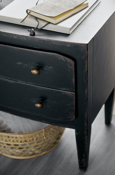 Two-Drawer Nightstand- Black (4688710860896)