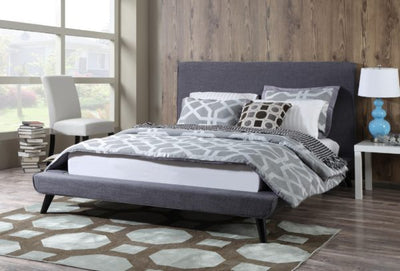 Nixon Grey Linen Bed in Queen - Al Rugaib Furniture (4576512245856)