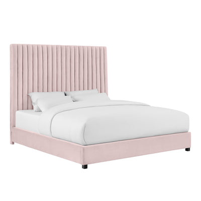 Arabelle Blush Velvet Bed in King (4733104226400)