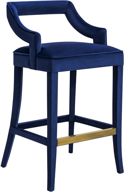 Tiffany Navy Velvet Counter Stool - Al Rugaib Furniture (4576530038880)