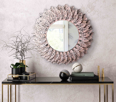 PILE PINK DISTRESSED MIRROR (6561987330144)