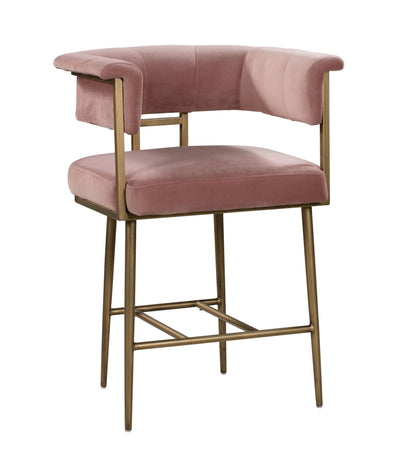 Astrid Blush Velvet Counter Stool - Al Rugaib Furniture (4576462471264)