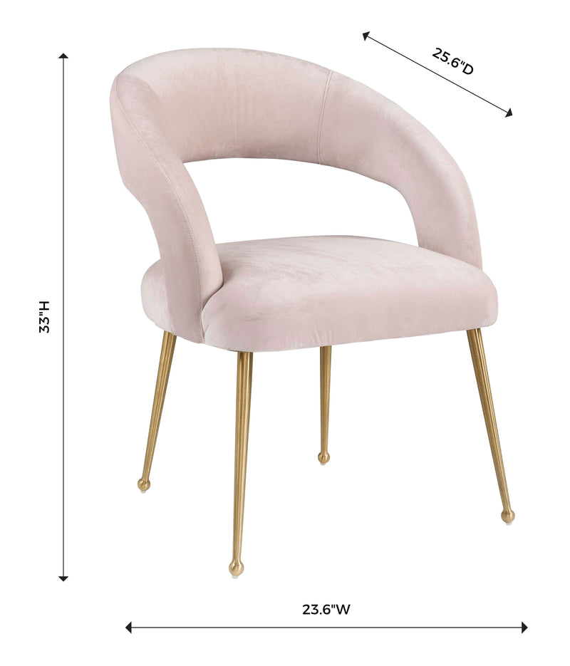 Rocco Blush Velvet Dining Chair (6596840816736)