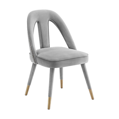 Petra Light Grey Velvet Side Chair - Al Rugaib Furniture (4576517685344)