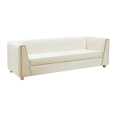 Wafa Cream Velvet Sofa (6568253128800)