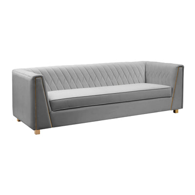 Wafa Light Grey Velvet Sofa (6563843997792)