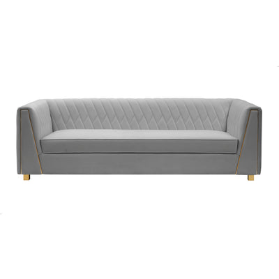 Wafa Light Grey Velvet Sofa (6563843997792)