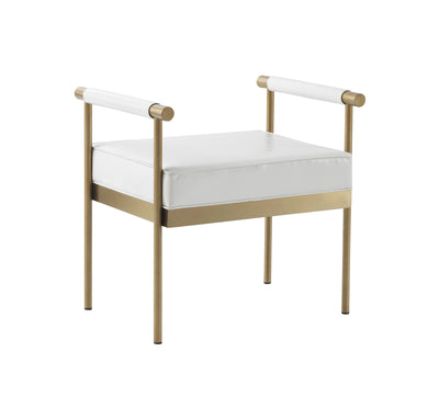 Diva White Vegan Leather Bench - Al Rugaib Furniture (4576479412320)