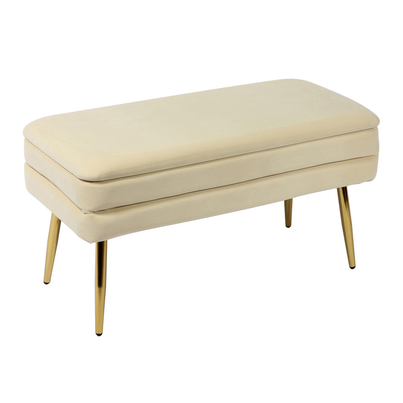 Ziva Cream Storage Bench (6568249032800)