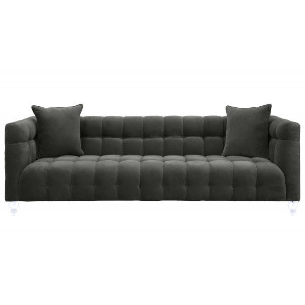 Bea Grey Velvet Sofa (6613357133920)