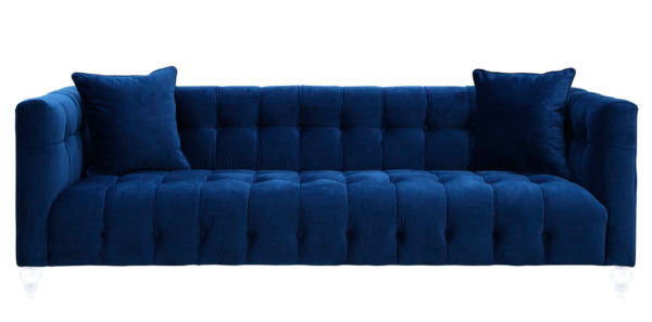 Bea Navy Velvet Sofa (6613357166688)