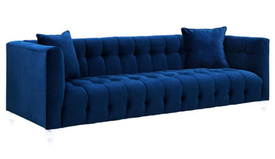 Bea Navy Velvet Sofa (6613357166688)