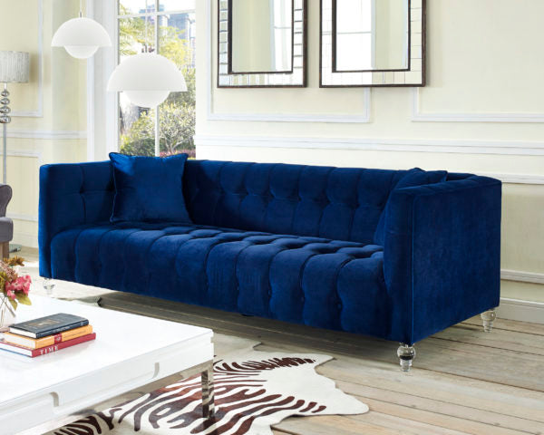 Bea Navy Velvet Sofa (6613357166688)