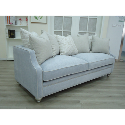 Wood Frame Upholstered Silver Loveseat (6593341128800)