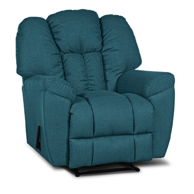 Versace Rocking & Rotating Recliner Upholstered Chair with Controllable Back - Teal-905170-TE (6613425750112)