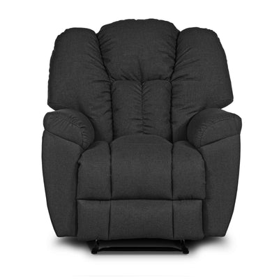 Versace Rocking & Rotating Recliner Upholstered Chair with Controllable Back - Dark Grey-905170-DG (6613425782880)