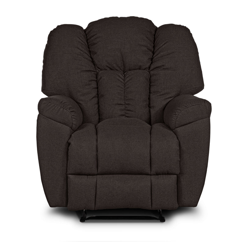 Versace Rocking & Rotating Recliner Upholstered Chair with Controllable Back - Dark Brown-905170-BR (6613425619040)