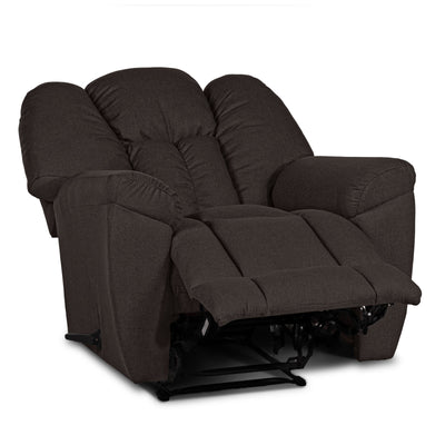 Versace Rocking & Rotating Recliner Upholstered Chair with Controllable Back - Dark Brown-905170-BR (6613425619040)