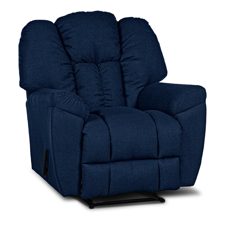 Versace Rocking & Rotating Recliner Upholstered Chair with Controllable Back - Blue-905170-B (6613425651808)