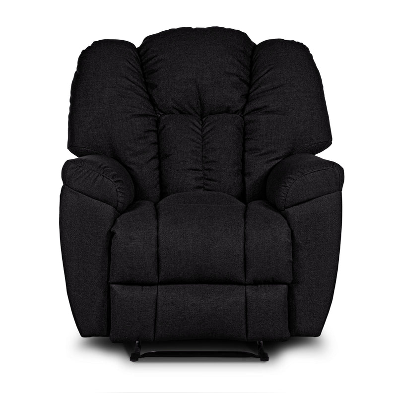 Versace Rocking & Rotating Recliner Upholstered Chair with Controllable Back - Black-905170-BL (6613425586272)