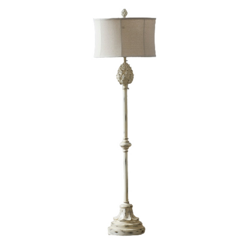 Resin White Wash Finish Floor Lamp (6566717390944)