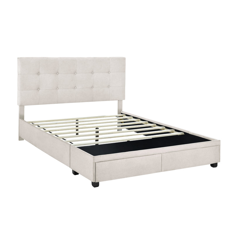 King Storage Bed - Fog (6629776851040)