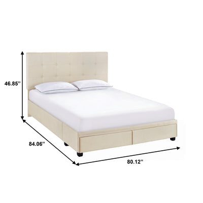 King Storage Bed - Linen (6629781143648)