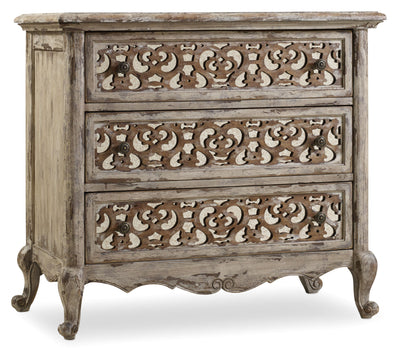 Three-Drawer Fretwork Nightstand - Al Rugaib Furniture (4688702668896)