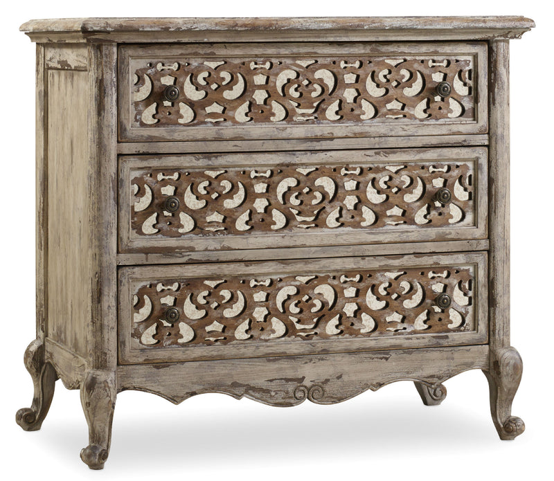 Three-Drawer Fretwork Nightstand - Al Rugaib Furniture (4688702668896)