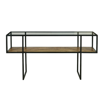 Iron Console Table with Glass Top (6629778391136)