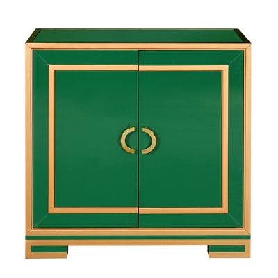 Two Door Emerald & Gold Glass Chest (6629778948192)