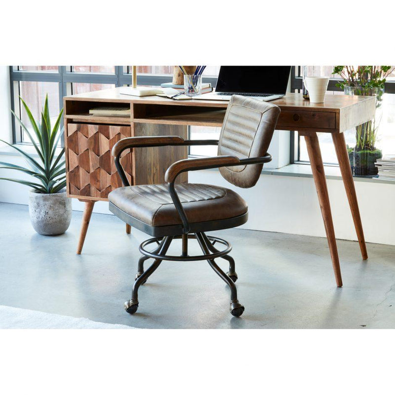 Foster Swivel Desk Chair - Soft Brown - Al Rugaib Furniture (4583154450528)