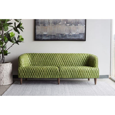 Magdelan Tufted Leather Sofa Emerald - Al Rugaib Furniture (4583157629024)