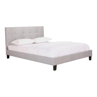 Eliza Queen Bed Light Grey Fabric - Al Rugaib Furniture (4583160479840)