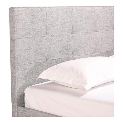 Eliza Queen Bed Light Grey Fabric - Al Rugaib Furniture (4583160479840)