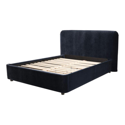 Samara Queen Bed Blue Velvet - Al Rugaib Furniture (4583234207840)