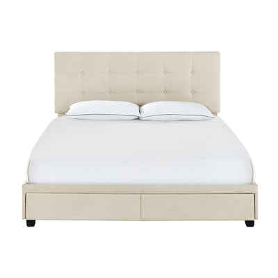 King Storage Bed - Linen (6629781143648)