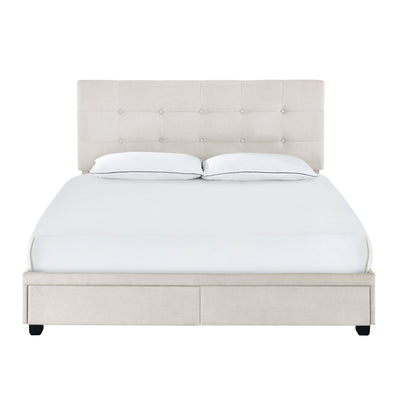 King Storage Bed - Fog (6629776851040)