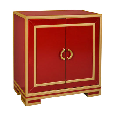 Two Door Wine & Gold Glass Chest (6629795463264)